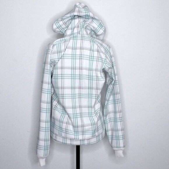 Patagonia Women's White  Green Plaid Hooded Jacket Size S - Picture 5 of 16